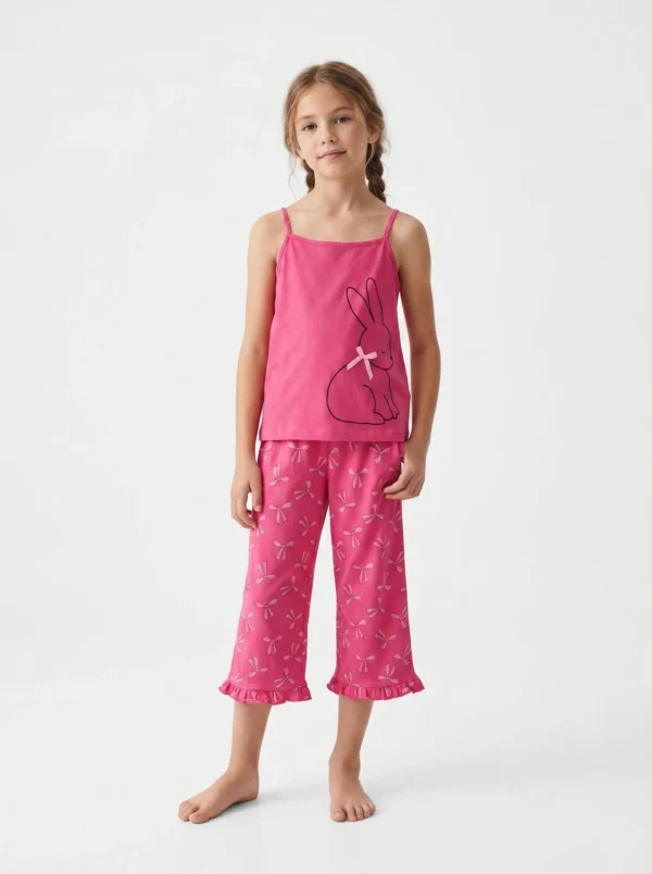 Vanilla Girls Bunny & Bows Capri Pajama Set