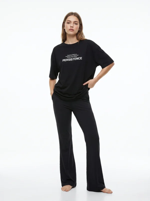 Women Casual Lounge Co-Ord Set With Printed Tee