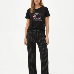 Vanilla Sweet Bear & Heart Print Pajama Set