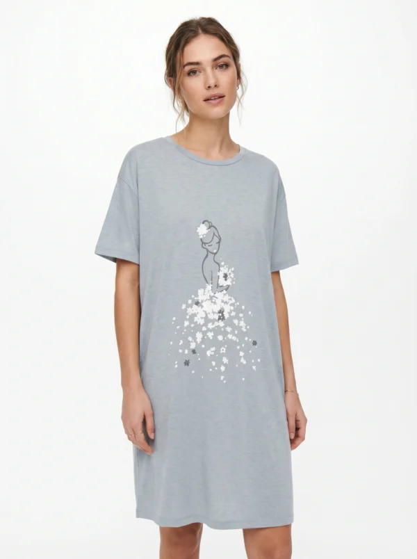 Vanilla Oversized Nightshirt Floral Girl Print