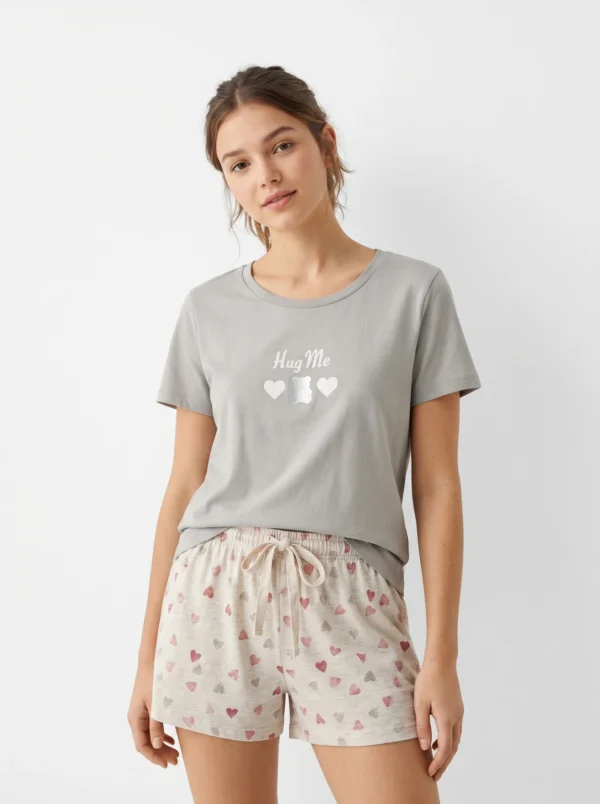 Vanilla Cozy Teddy Bear Lounge Shorts Set