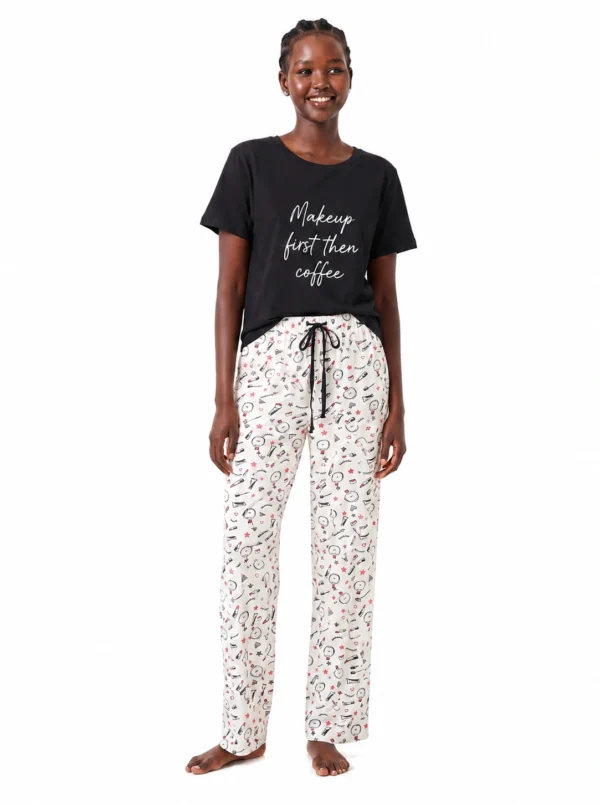 Printed Short-Sleeve Pajama Set