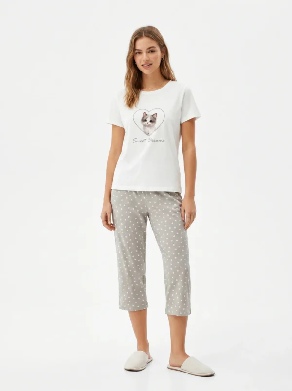 Vanilla Sweet Dreams Kitty Capri Pajama Set